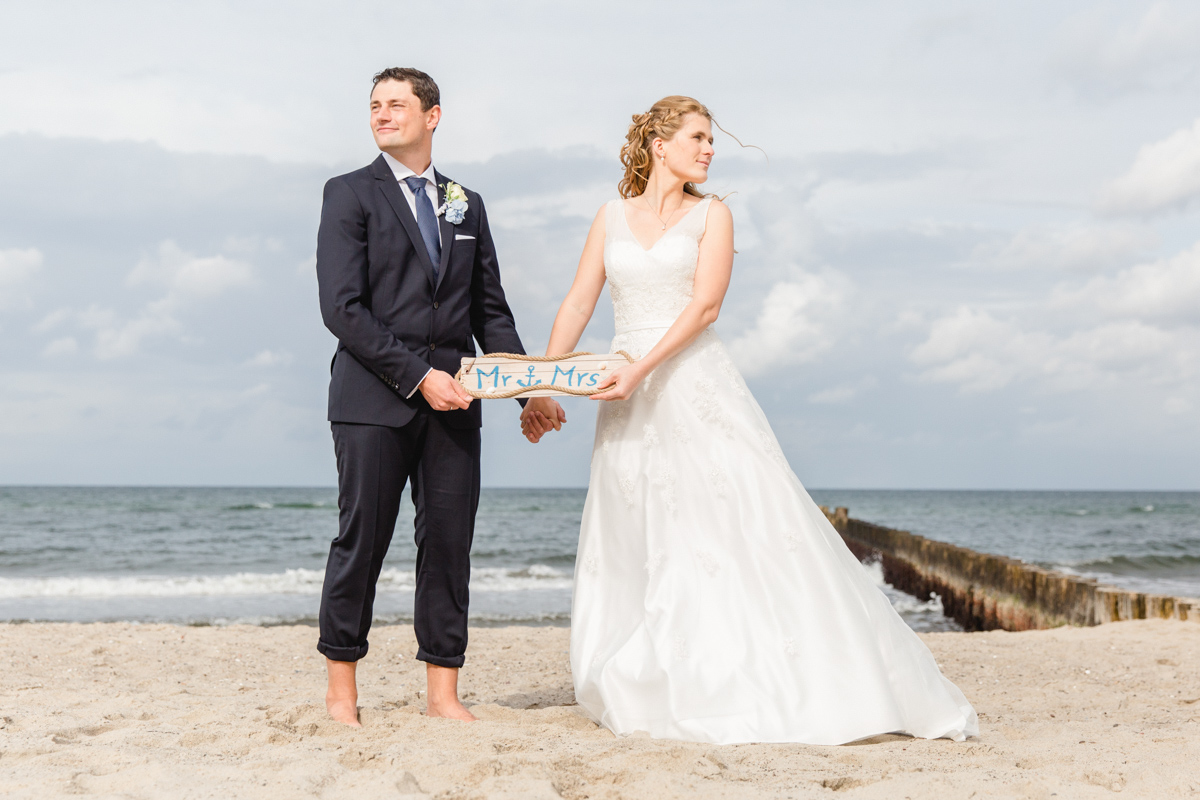 Ausgefallene Hochzeitsfotos am Strand