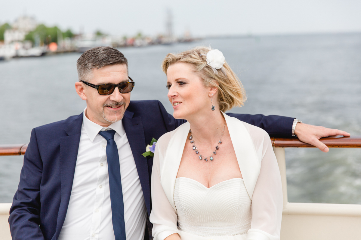 Hochzeit auf einem Schiff in Rostock.