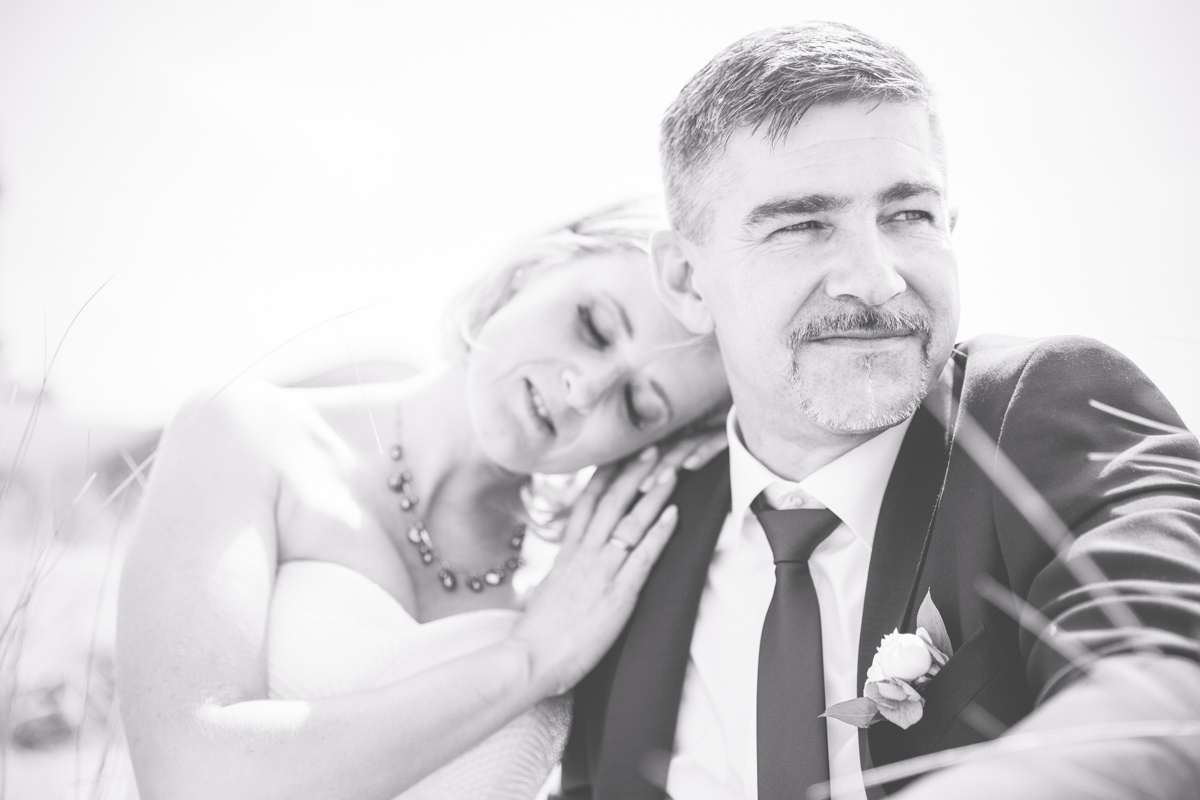 Heiraten in Warnemünde, Foto in schwarz weiß
