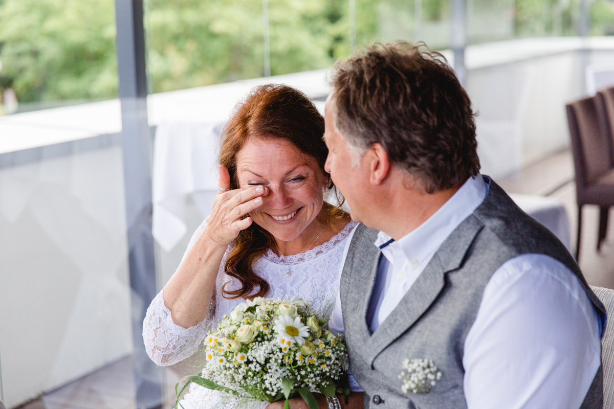 Emotionen während der Trauung.