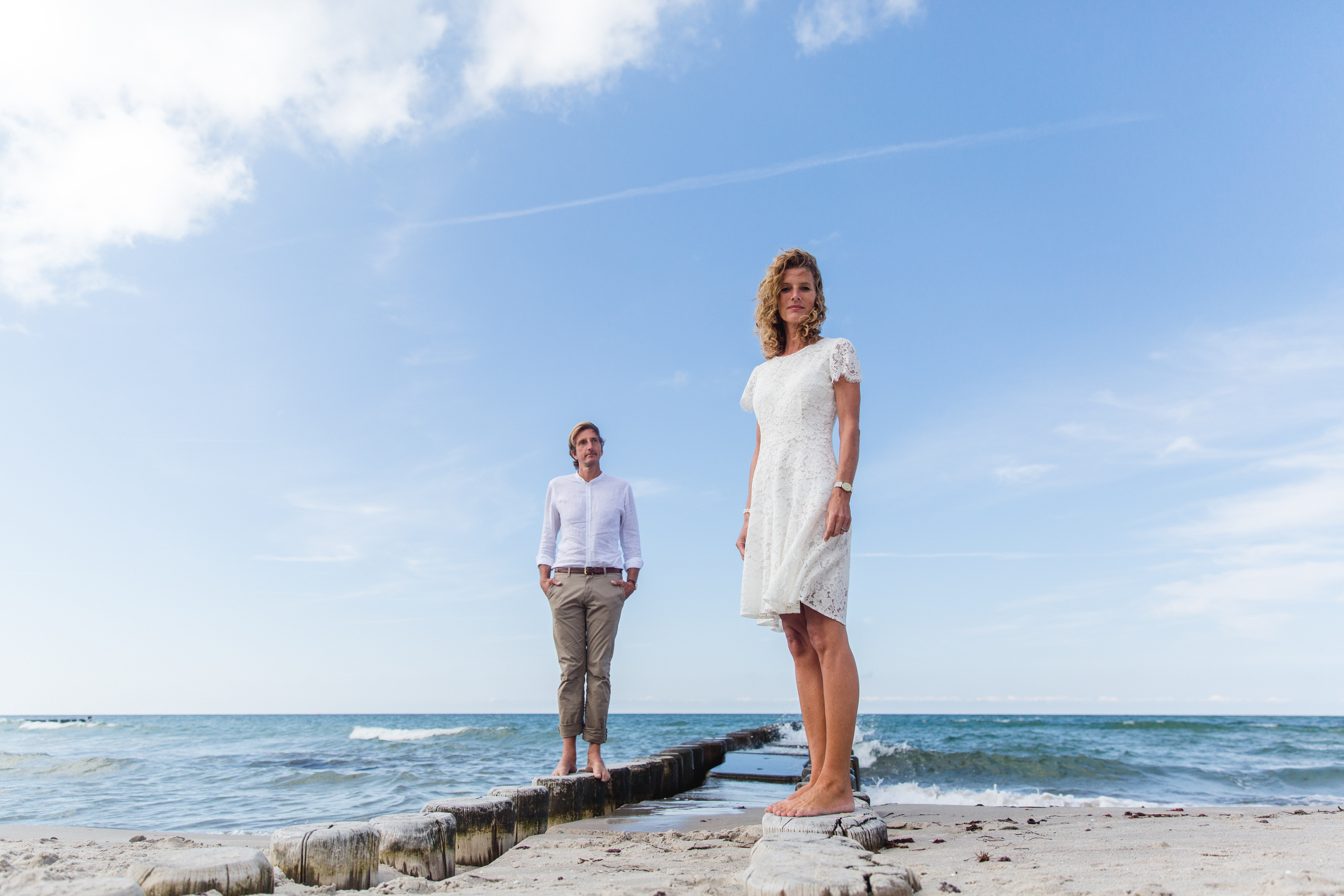 Hochzeitsshooting am Strand von Ahrenshoop.