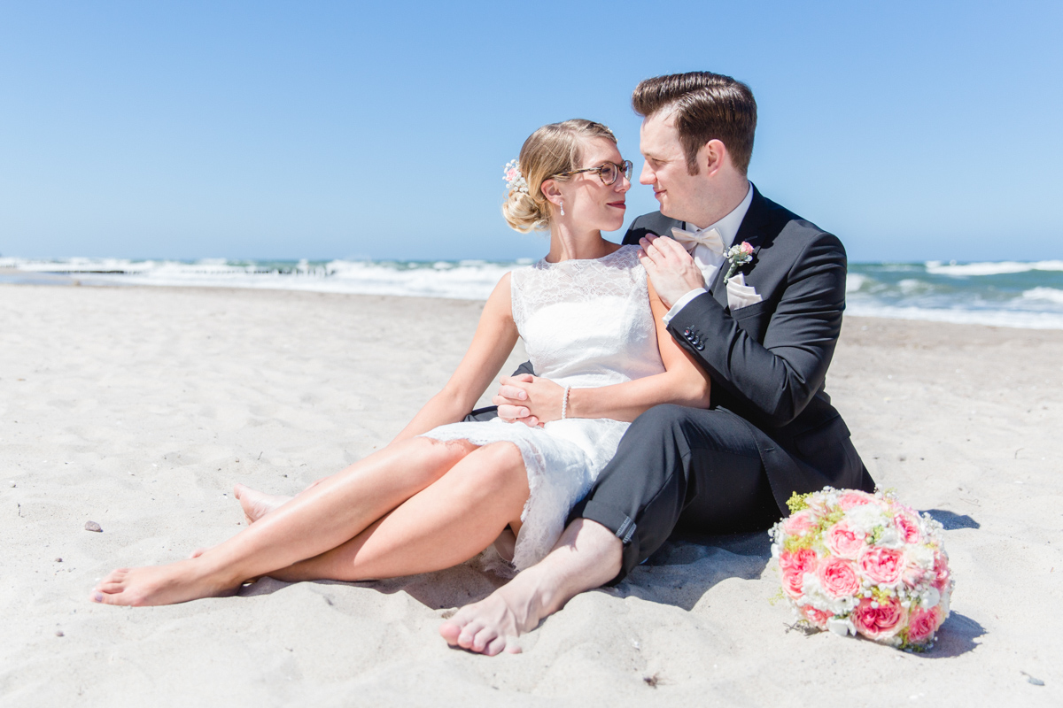 Hochzeitsfotoshooting am Strand.