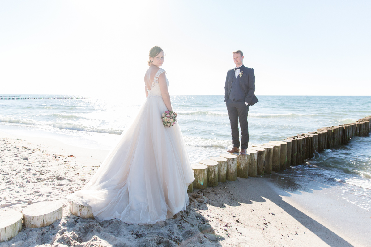 Fotoshooting mit Brautpaar an der Ostsee.