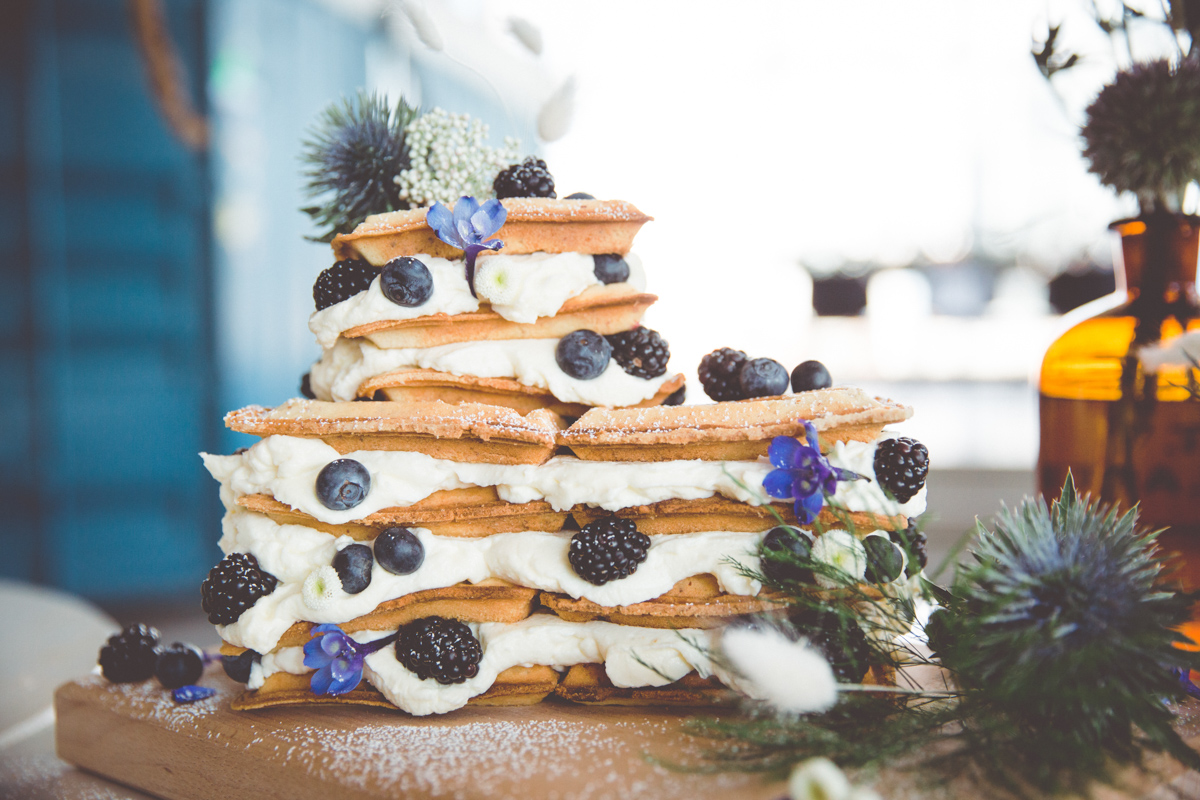 Waffeltorte als Hochzeitstorte.