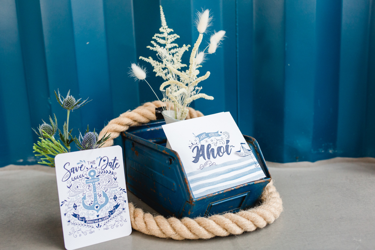 Ideen maritime Hochzeitspapeterie