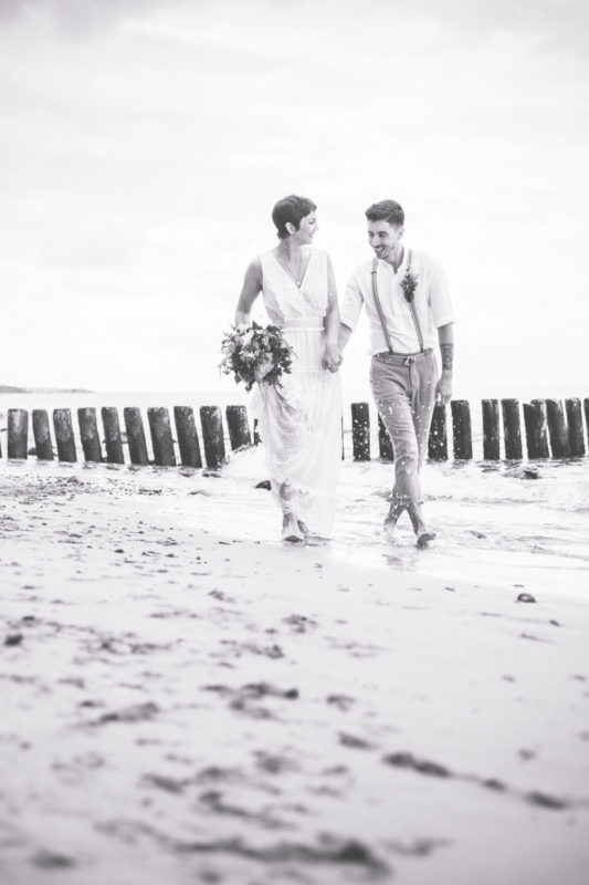 Lässige Vintage Strandhochzeit.