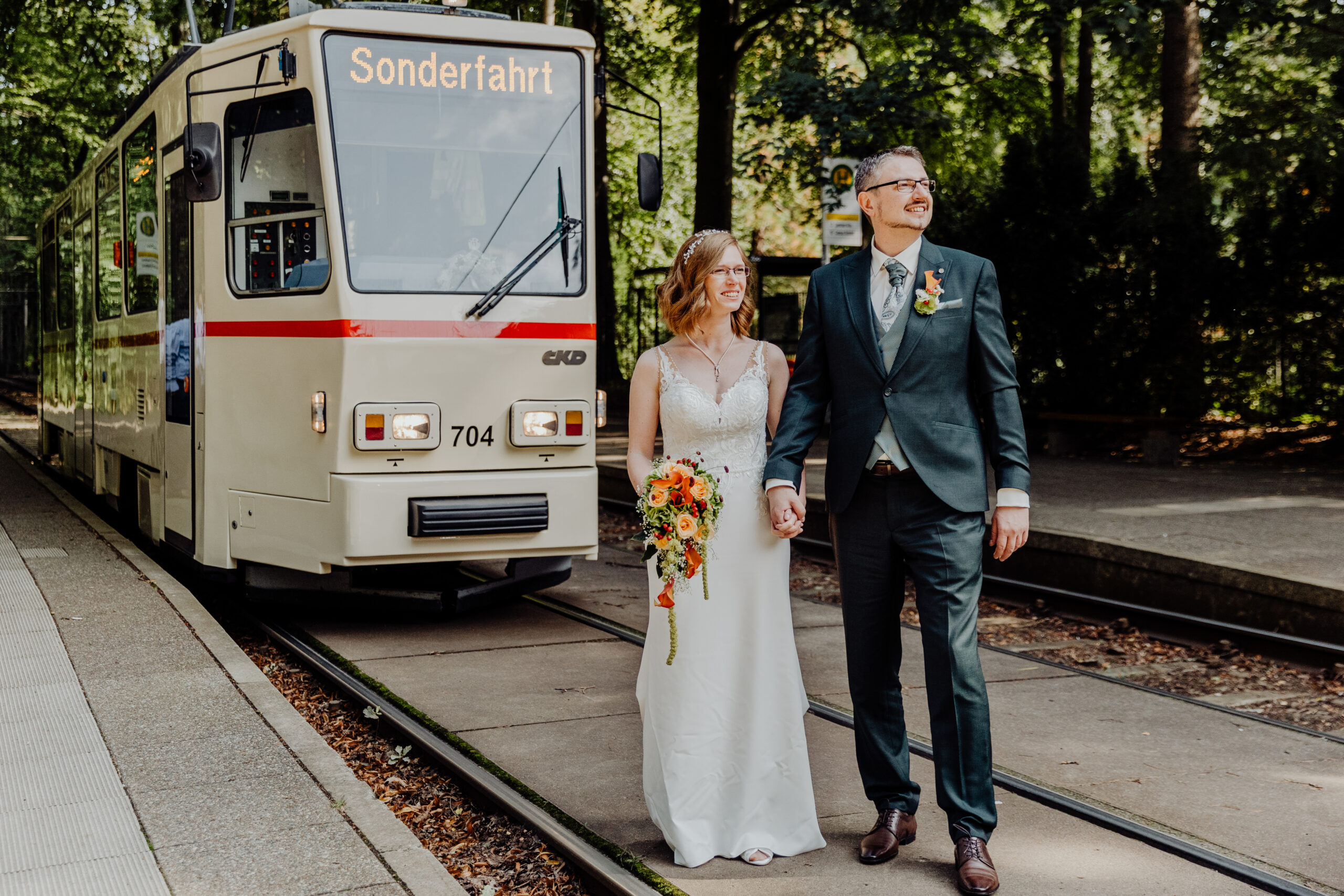 Stadtrundfahrt durch Rostock zur Hochzeit.